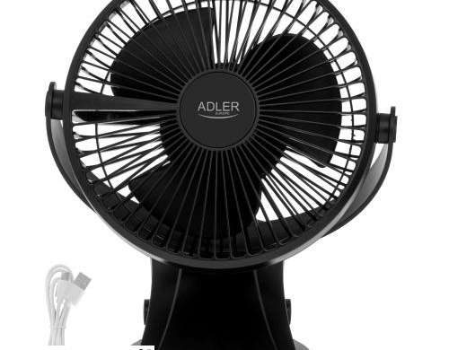 AD 7342 schwarz Tischventilator mit Clip |kabellos| ca. 15,5 cm | 360° Drehung | USB-C-Anschluss |