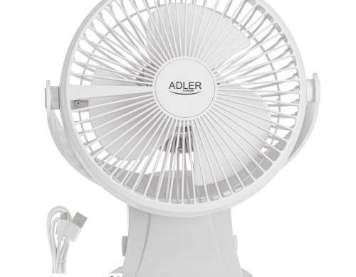 AD 7342 weiß Tischventilator mit Clip |kabellos| ca. 15,5 cm | 360° Drehung | USB-C-Anschluss |