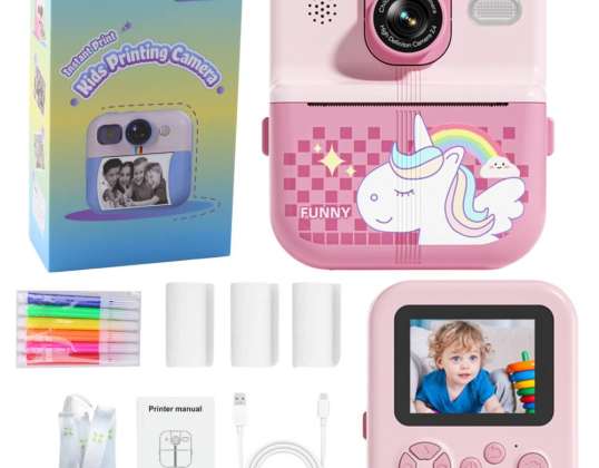 Cámara Instantánea con Impresora Térmica Juego 3 Rollos Unicornio Rosa
