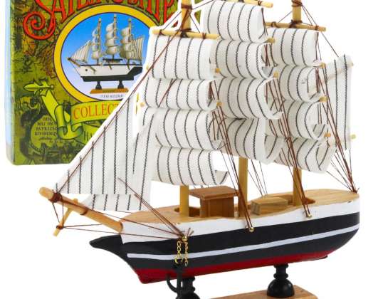 Collector's Model Decorative Sailing Ship Black & White 21x21cm
