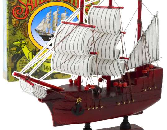 Collectible Model Decorative Sailing Ship Red 24x23cm