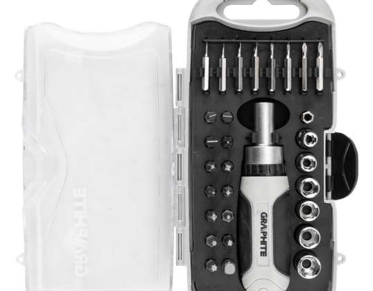 Precision bits and bits set with magnetic ratchet holder 115 mm. 30 pcs.