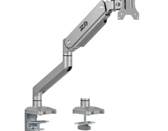 Aluminum Monitor Mount with Gas Spring Ergo Office, Dual Arm, VESA 75x75/100x100, 17&quot; - 32&quot;, 10 kg Silver. ER 447