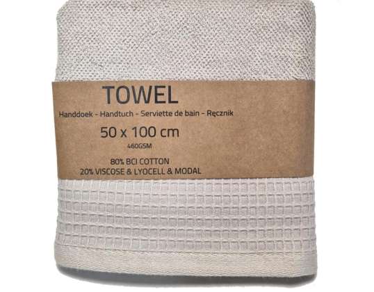 Beige frottéhåndklær 50x100cm – 460GSM
