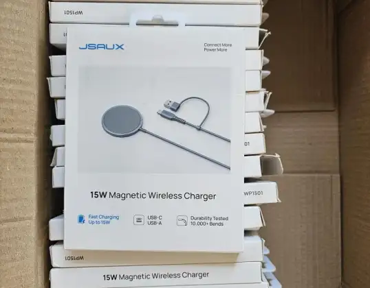 Liquidations ! Lot de 23 × Chargeurs sans fil magnétiques JSaux 15 W