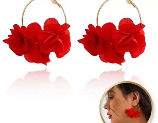 Серьги-кольца из тюля 6,5x5см K1677CZE