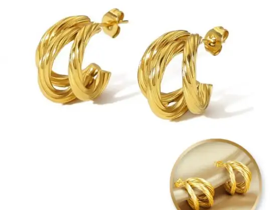 Ohrstecker aus 14 Karat vergoldetem Edelstahl KST3322