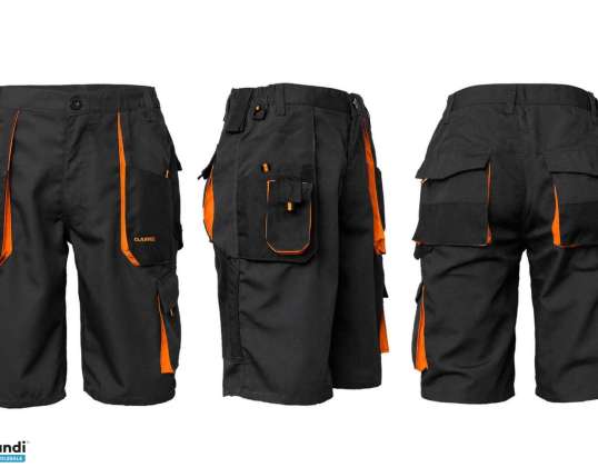 Kurze-Arbeitshose Shorts Cargo-Schutzhose Sommer Schwarz-Orange (KR-SP-CLASSIC_50)
