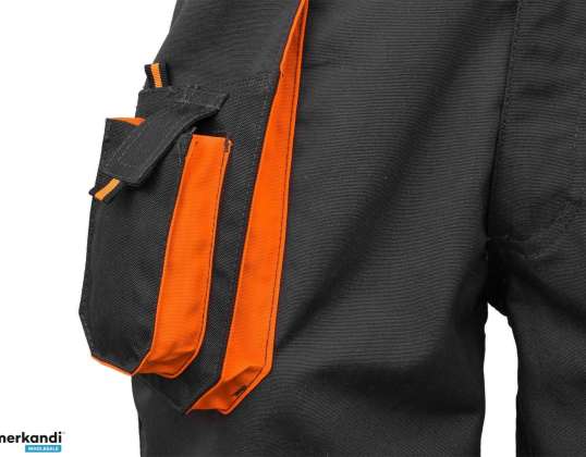 Kurze-Arbeitshose Shorts Cargo-Schutzhose Sommer Schwarz-Orange (KR-SP-CLASSIC_58)