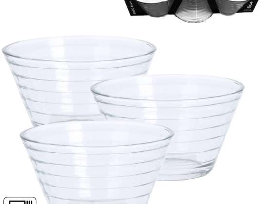 Schaal Piso glas 300 ml set van 3 glazen schaaltjes is ideaal voor het serveren van desserts, snacks of nootjes