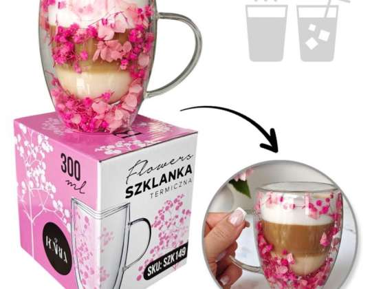 Szkło termiczne z kwiatami w środku, gipsówka, hortensje, róże, 300 ml, 1 szt. SZK149 powiedział: