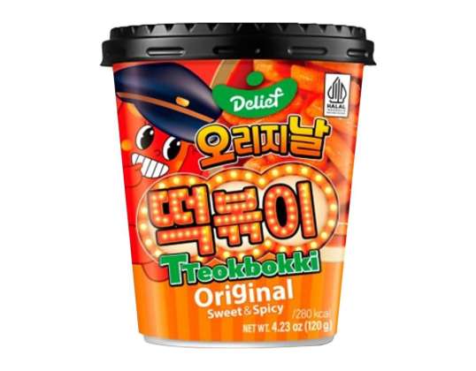 Tteokbokki Cup Original Sweet &amp;amp; Spicy Halal 120g