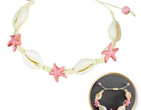 2-in-1 Armband für Fuß und Hand, an einer Schnur, SHELLS und STARFISH B543R