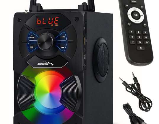 Draagbare Bluetooth-luidspreker Audiocore. FM-radio. SD/MMC-kaartinvoer. AUX. USB. Afstandsbediening. AC730