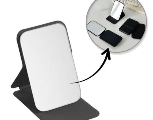 Kosmetikspiegel aus Kunstleder, Öffnung, Tuning, für eine Handtasche, schwarz L17CZ