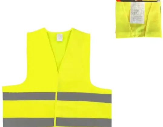 Gilet de sécurité adultes jaune taille unique avec restriction classe de sécurité 2