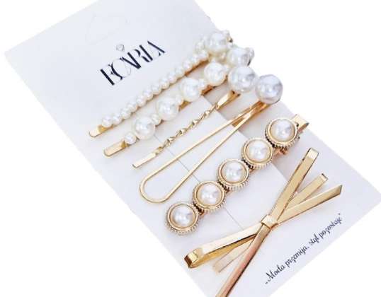 Juego de 6 elegantes pinzas para el cabello doradas SP206