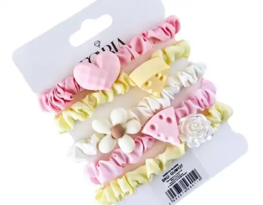 Set van 5-in-1 haarbanden op een Sweet GUM127 badge