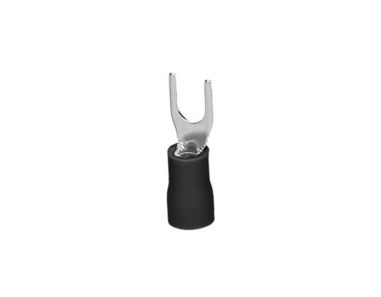 Geïsoleerde spade terminal. Maximale doorsnede 2,5 mm?. schroefoog: M6. 100 stuks