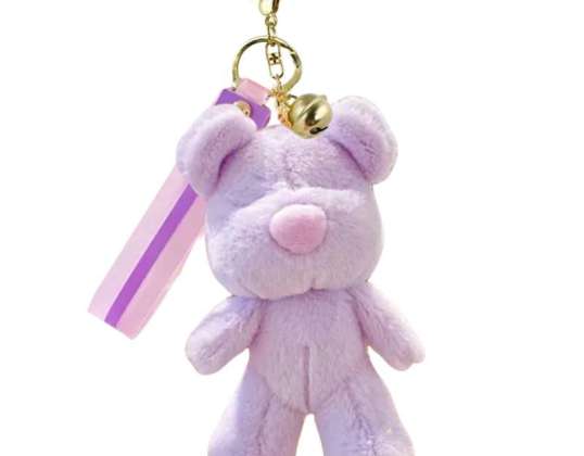 Porte-clés pelucheux TEDDY BEAR, peluche violet BRL359FIO