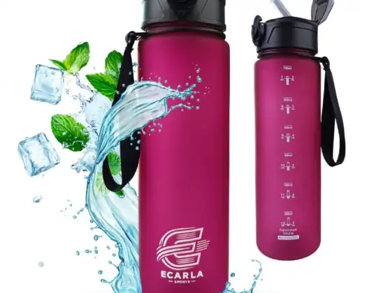 Trinkflasche, Sportflasche matt 750ML burgunderrot ECARLA SPORTS BD49