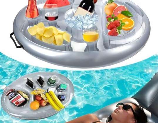 A bandeja de bebidas inflável perfeita para a piscina FLOATPLATI
