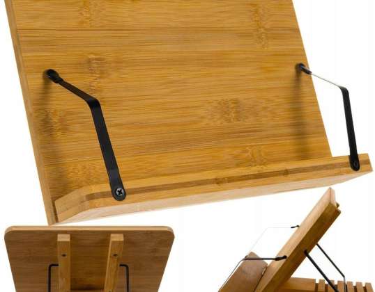 Houten standaard voor tablet en boek