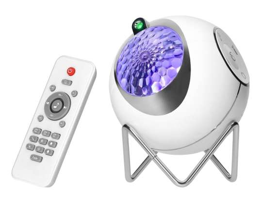 Sterprojector 15 werkingsmodi. 5 ontspannende geluiden. Mogelijkheid om je eigen muziek af te spelen dankzij Bluetooth. Bediend met een afstandsbediening.