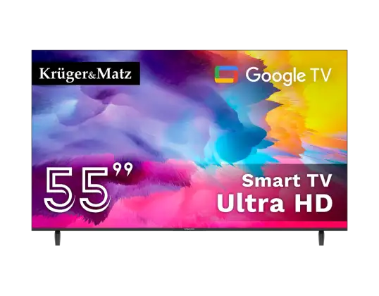 LEC KM0255UHD G Telewizor Kruger&amp;Matz 55&quot; UHD Google TV 5.0 DVB T2/T/C H.265 HEVC