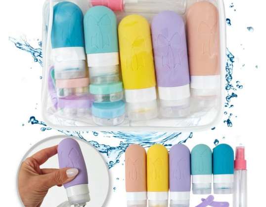 Set aus Silikonbehältern, -flaschen und -gläsern 14-in-1 KS143