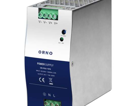 ARBA PSU 1676 pramoninis maitinimo šaltinis. prie DIN bėgio. 24VDC. 10A. 240W. metaliniame korpuse