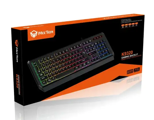 Meetion MT-K9320 Rainbow Lighting Gaming Tangentbord, Vattentät, USB, Svart