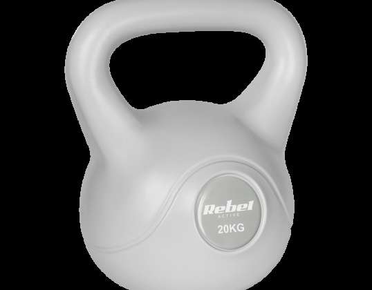 Kettlebell bituminosa 20 kg gris REBEL ACTIVE