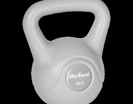 Kettlebell bituminosa 4 kg gris REBEL ACTIVE