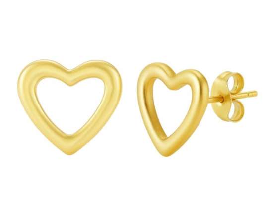 HEART øreringe lavet af rustfrit stål, belagt med 14k guld, delikat KST3401