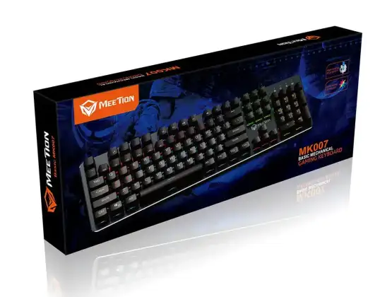 Meetion MK007 Mekanisk Regnbuebelysning Gaming Tastatur, Outemu Blå Bryter, Svart, USB