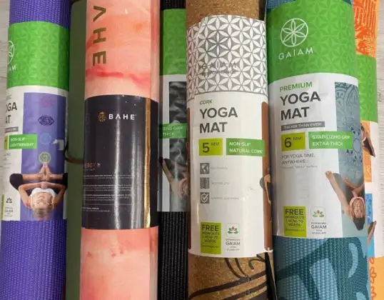 Mixe aus original Yoga-Accessoires der Marken GAIAM und BAHE
