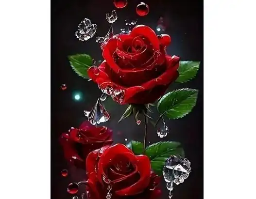 KER NO 2001398 Diamantmosaik rose blomster