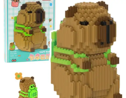 3D Capybara Byggeklodser med Grøn Rygsæk 1606el.