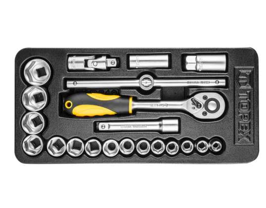 Nøkkelsett med 1/2&quot;, 21 deler
