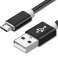 Reekin Kabel USB MicroUSB 1 Meter Zwart Nylon foto 2