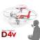 Квадрокоптер DIYI D4V 2.4G 5-канальный с гироскопом + голосовое управление (белый) изображение 1