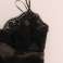 Dolce & Gabbana Black Silk Dantelă Chemise Dress fotografia 1