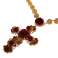 Collana Dolce & Gabbana Gold Brass Red Crystal Roses Cross foto 1