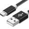 Reekin cable de carga USB Tipo-C - 1.0 metro (negro-nylon) fotografía 2