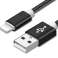 Kabel ładujący Reekin do iPhone&#39;a (USB-Lightning) - 1,0 metra (czarny-nylon) zdjęcie 2