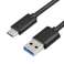 Cablu USB 3.0 Reekin - tip masculin-tip C - 1.0 metru (negru) fotografia 2