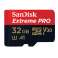 32GB "MicroSDHC SANDISK Extreme PRO R100/W90 C10 U3 V30 A1" - SDSQXCG-032G-GN6MA nuotrauka 2