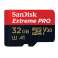 32 GB MicroSDHC SANDISK Extreme PRO R100 / W90 C10 U3 V30 A1 - SDSQXCG-032G-GN6MA fotoğraf 1