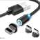 CABLU MAGNETIC 3IN1 CHARGER MICRO USB, C, Iphone S:212-B (stoc în PL) fotografia 2